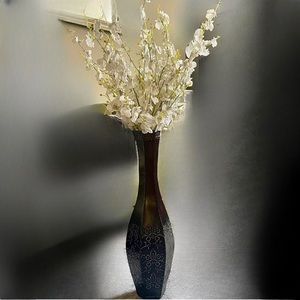 Tall Metal Vase With OR Without Floral (see details for pricing)